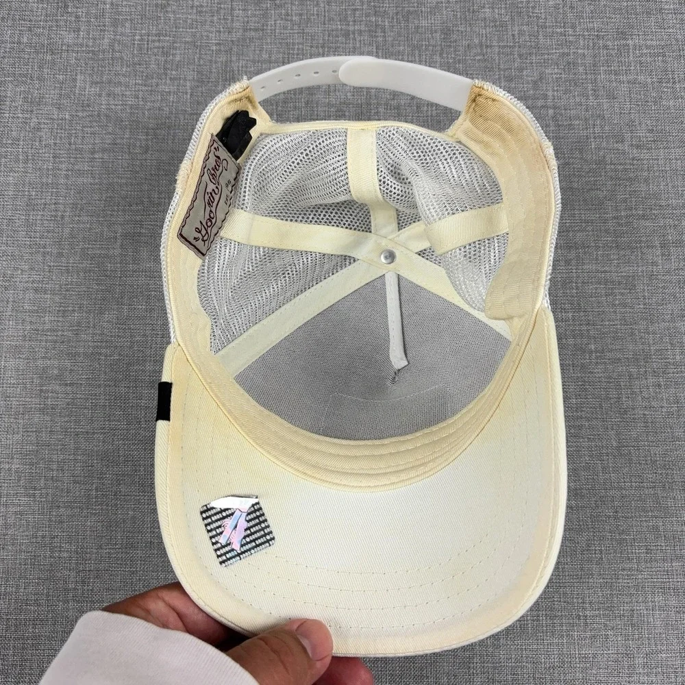 Goorin Bros Hat Cap Snap Back Mens White Tiger Patch Mesh Trucker Animal Farm